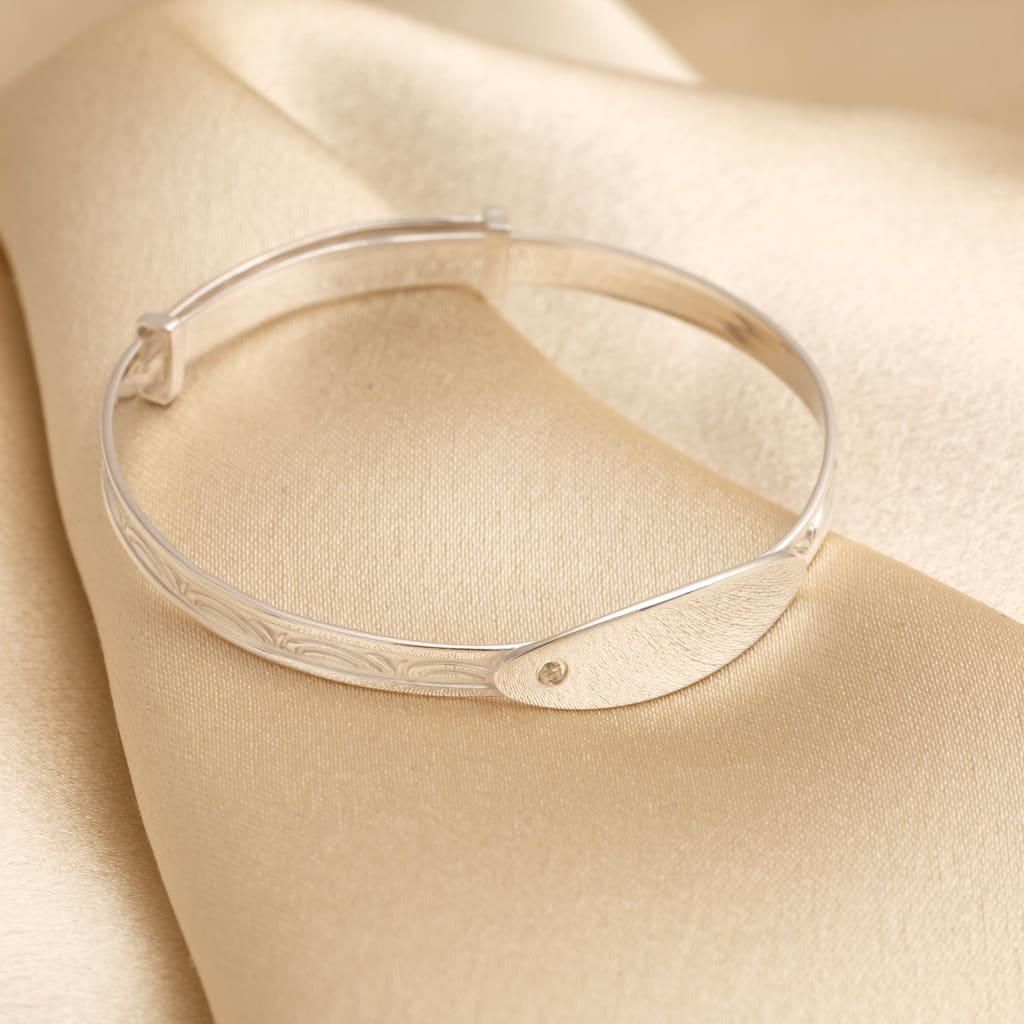 Elegant Sparkle - Baby Bangle | Free Engraving Bracelet