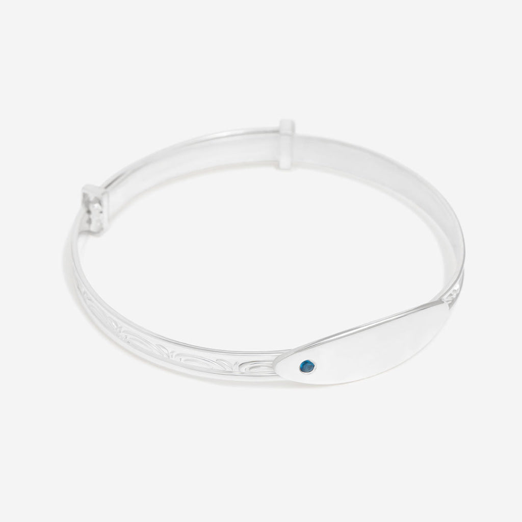 Elegant Blue - Baby Bangle | Free Engraving