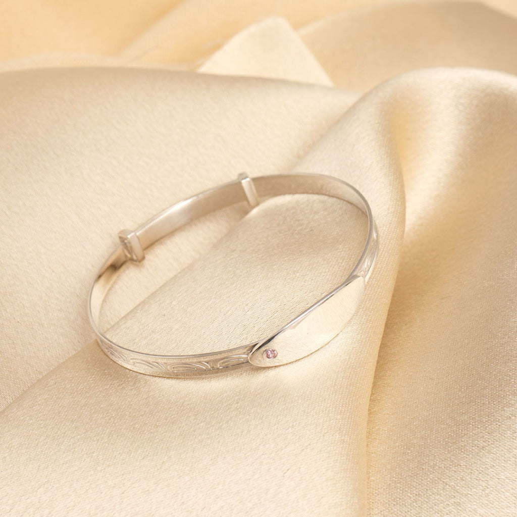 Elegant Pink - Baby Bangle | Free Engraving