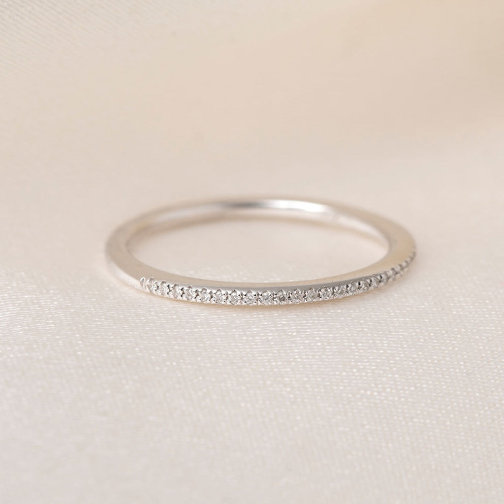 ELFIN | 1.4MM Diamond Wedding Ring in 18ct White Gold M