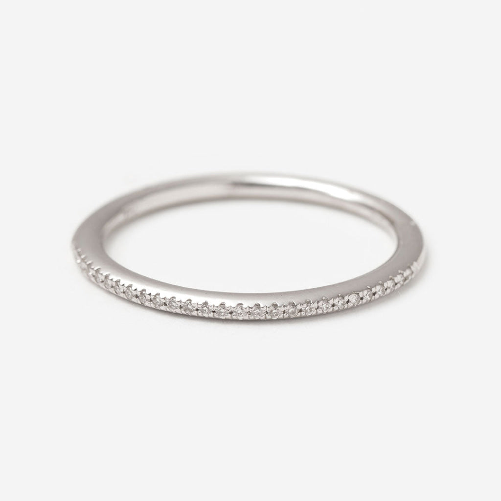 ELFIN | 1.4MM Diamond Wedding Ring in 18ct White Gold M