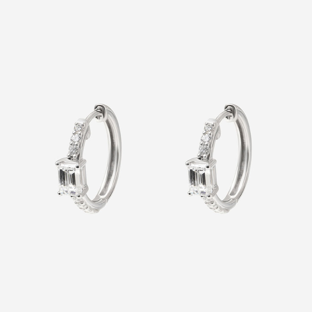 Elixir Diamond Hoop Earrings | 18ct White Gold - Earrings