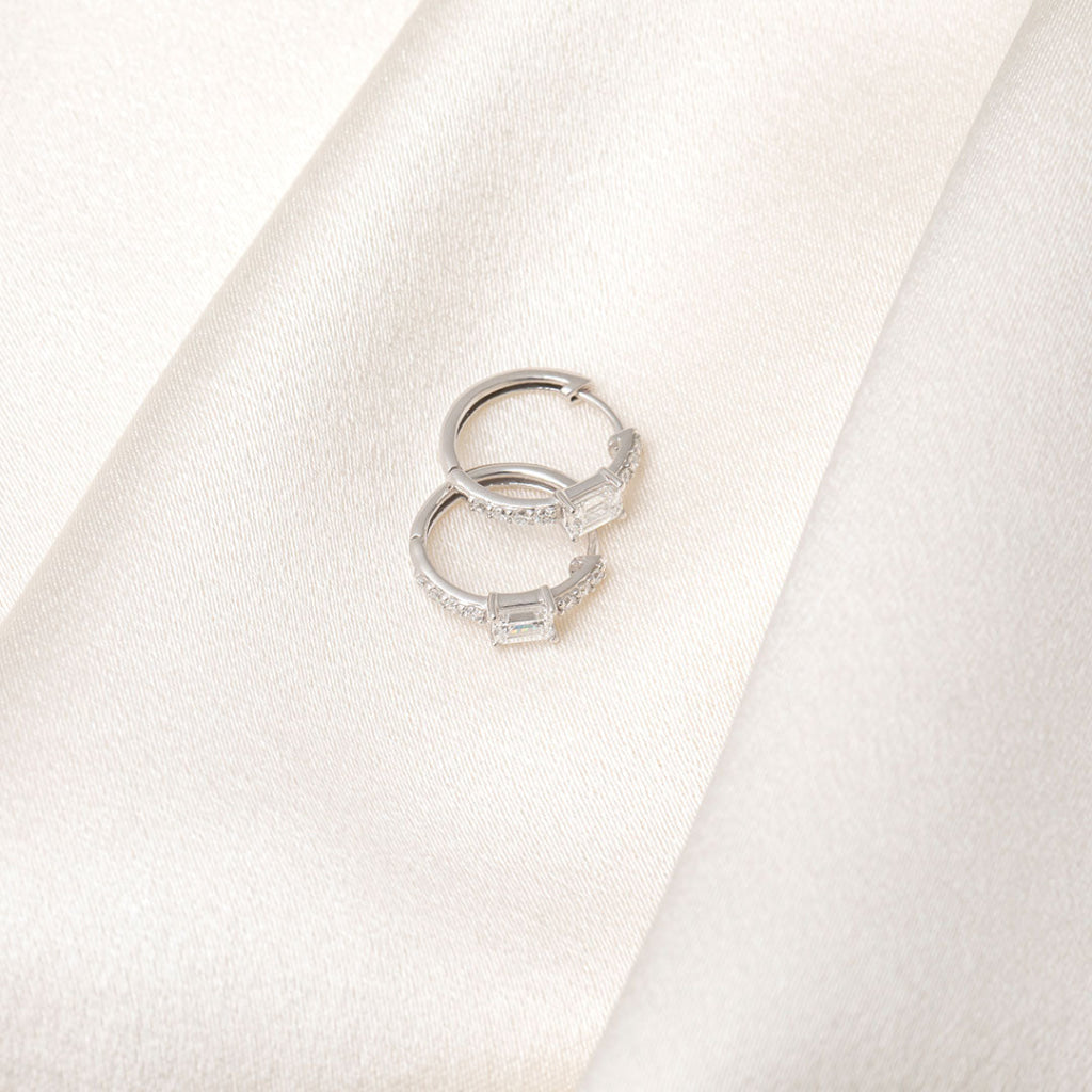 Elixir Diamond Hoop Earrings | 18ct White Gold - Earrings