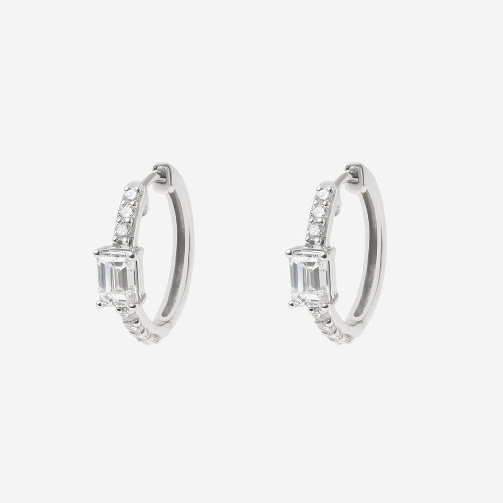 Elixir Diamond Hoop Earrings | 18ct White Gold - Earrings