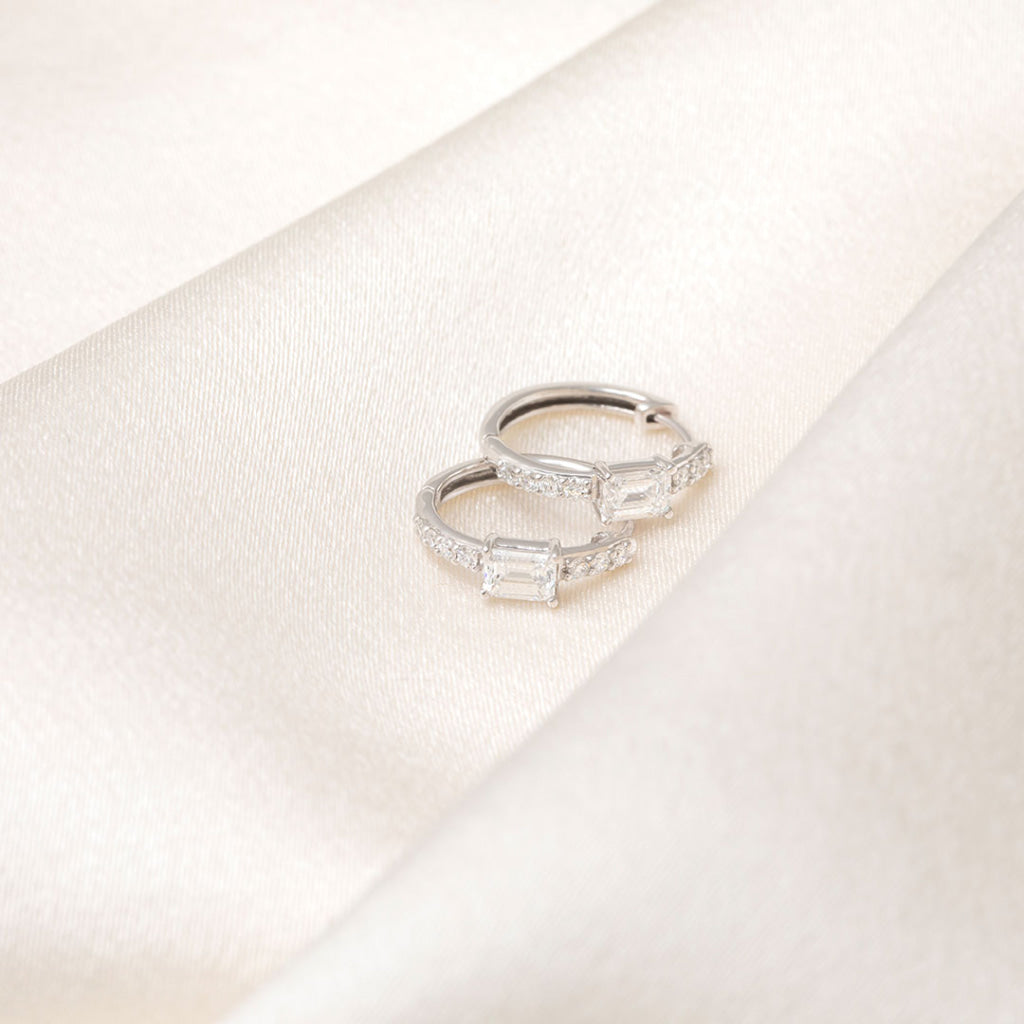 Elixir Diamond Hoop Earrings | 18ct White Gold - Earrings