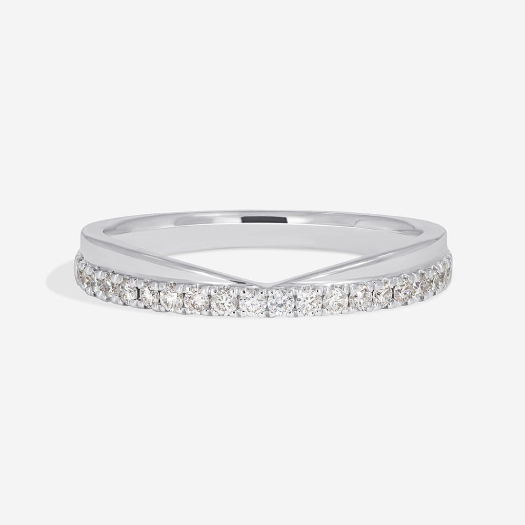 Eloise - Shaped diamond castille ring in white gold