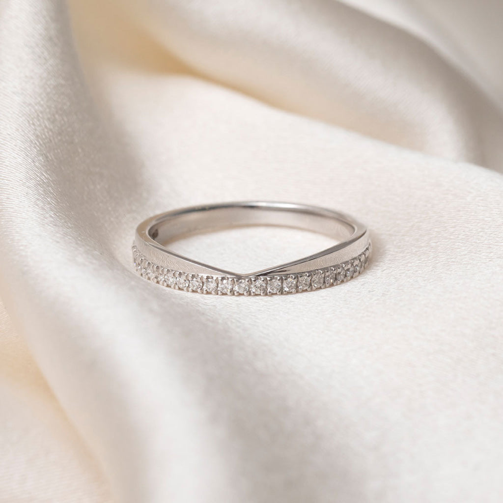 ELIZA | Natural Diamond Wedding Ring in 18ct White Gold
