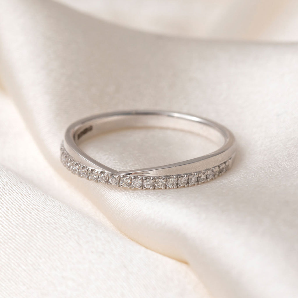 ELIZA | Natural Diamond Wedding Ring in 18ct White Gold