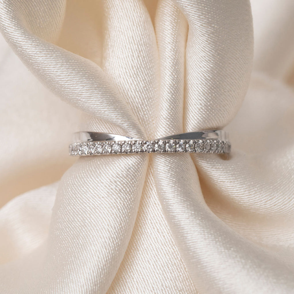 ELIZA | Natural Diamond Wedding Ring in 18ct White Gold