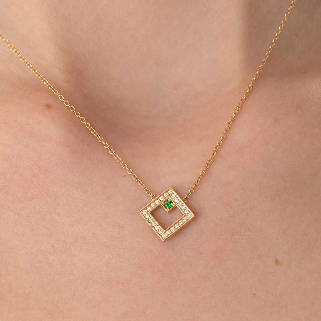 Elm - Diamond and Tsavorite Necklace | 18ct Gold - Necklace