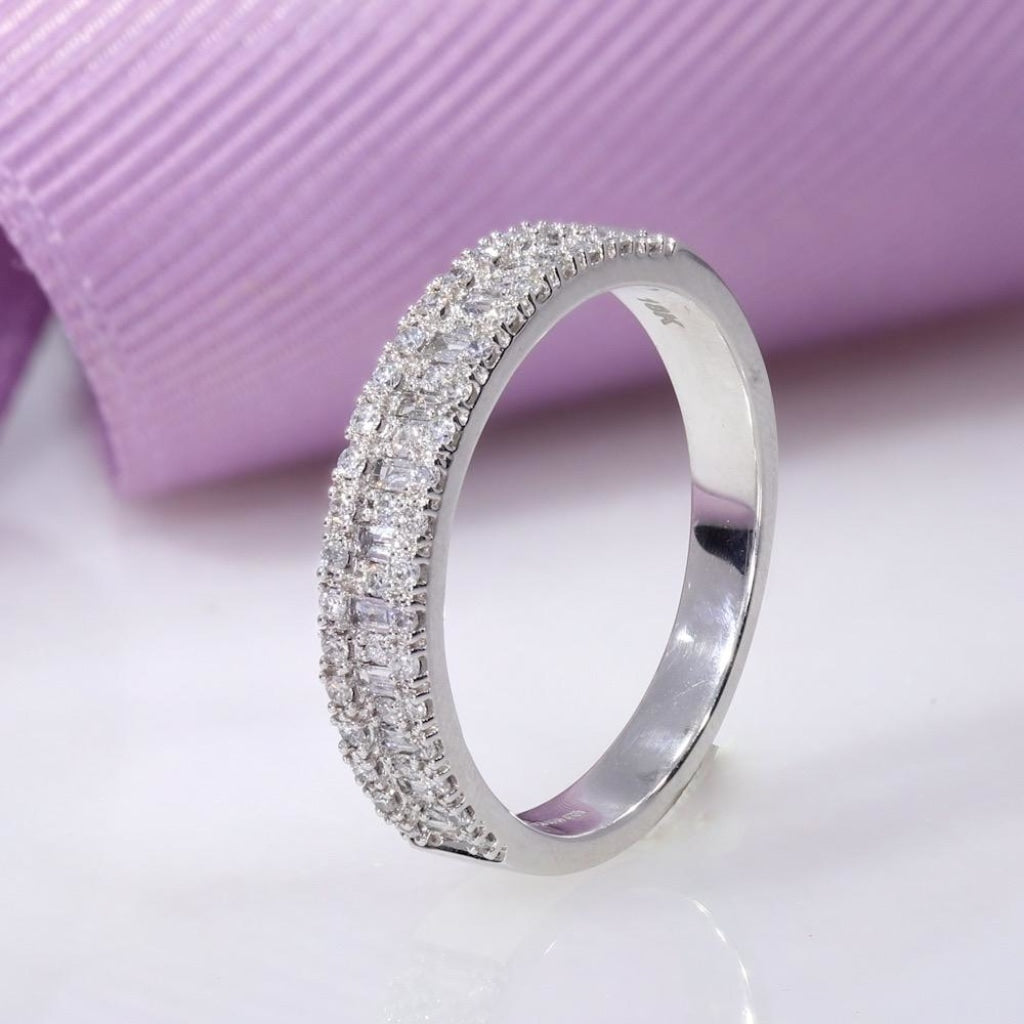 Round & Baguette Diamond Eternity Ring | 18ct White Gold - 
