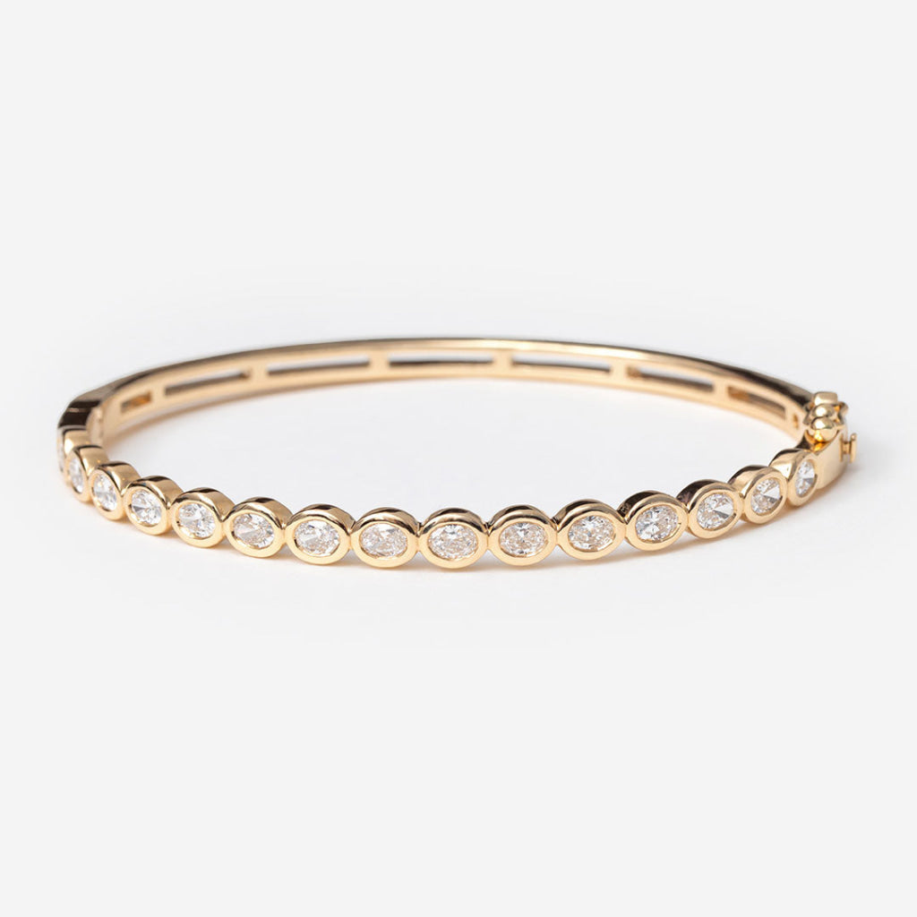 ELSIE 2ct | Lab Grown Diamond Bangle in 9ct Gold - Bracelet