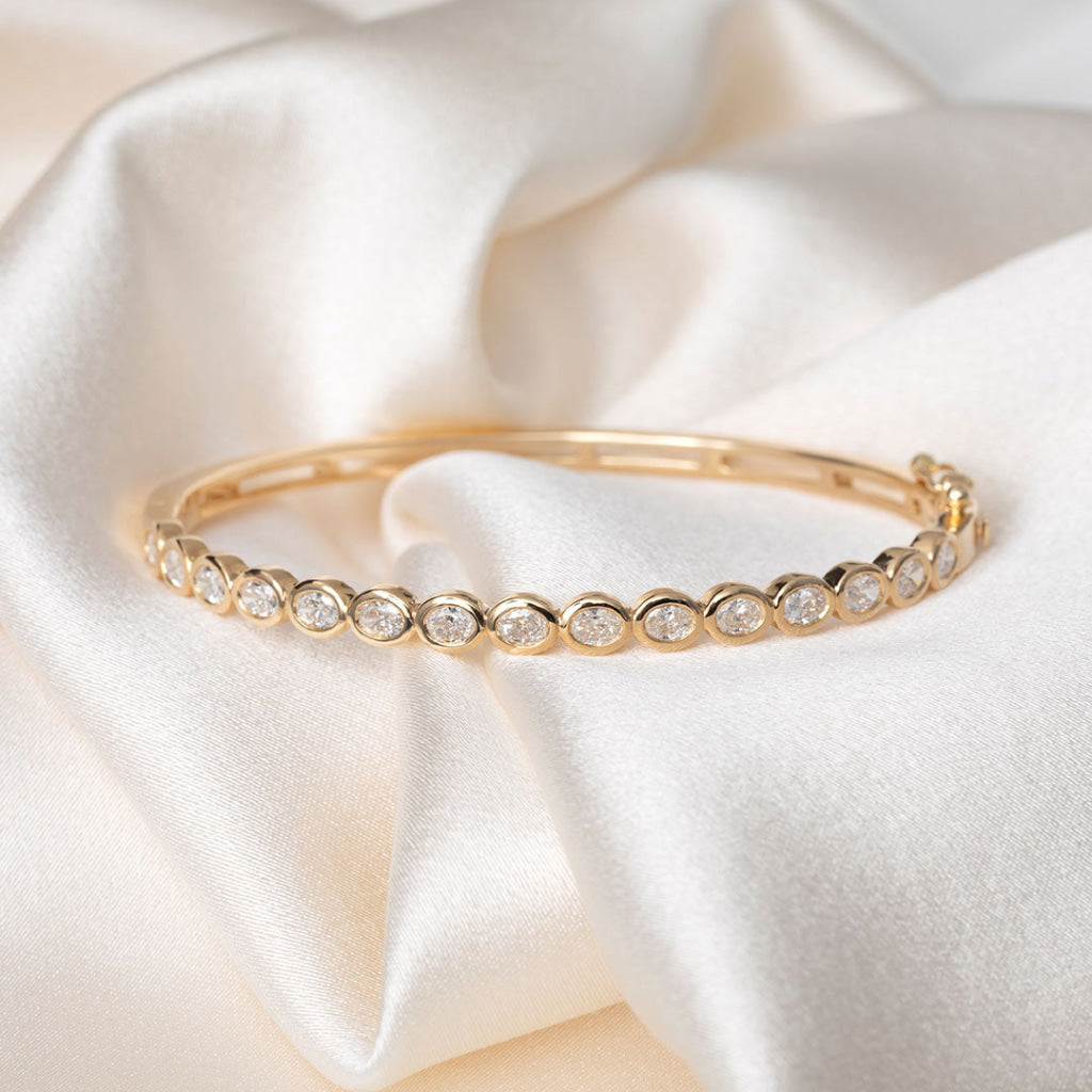ELSIE 2ct | Lab Grown Diamond Bangle in 9ct Gold - Bracelet