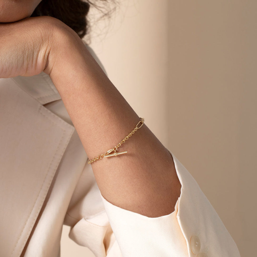 Elva T-Bar Bracelet | 9ct Gold - Bracelet
