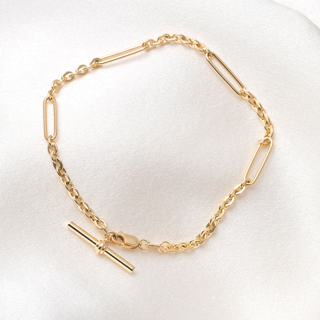 Elva T-Bar Bracelet | 9ct Gold - Bracelet