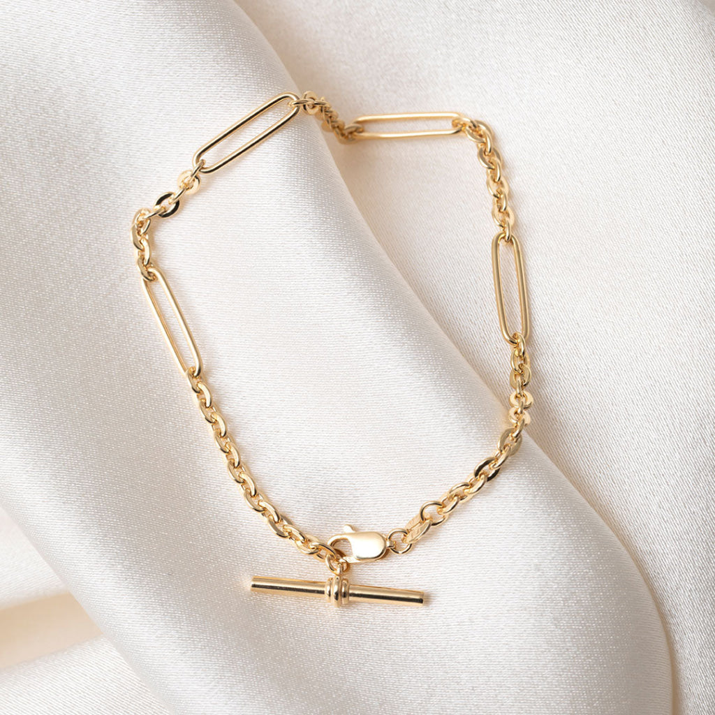 Elva T-Bar Bracelet | 9ct Gold - Bracelet