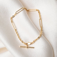 Elva T-Bar Bracelet | 9ct Gold - Bracelet