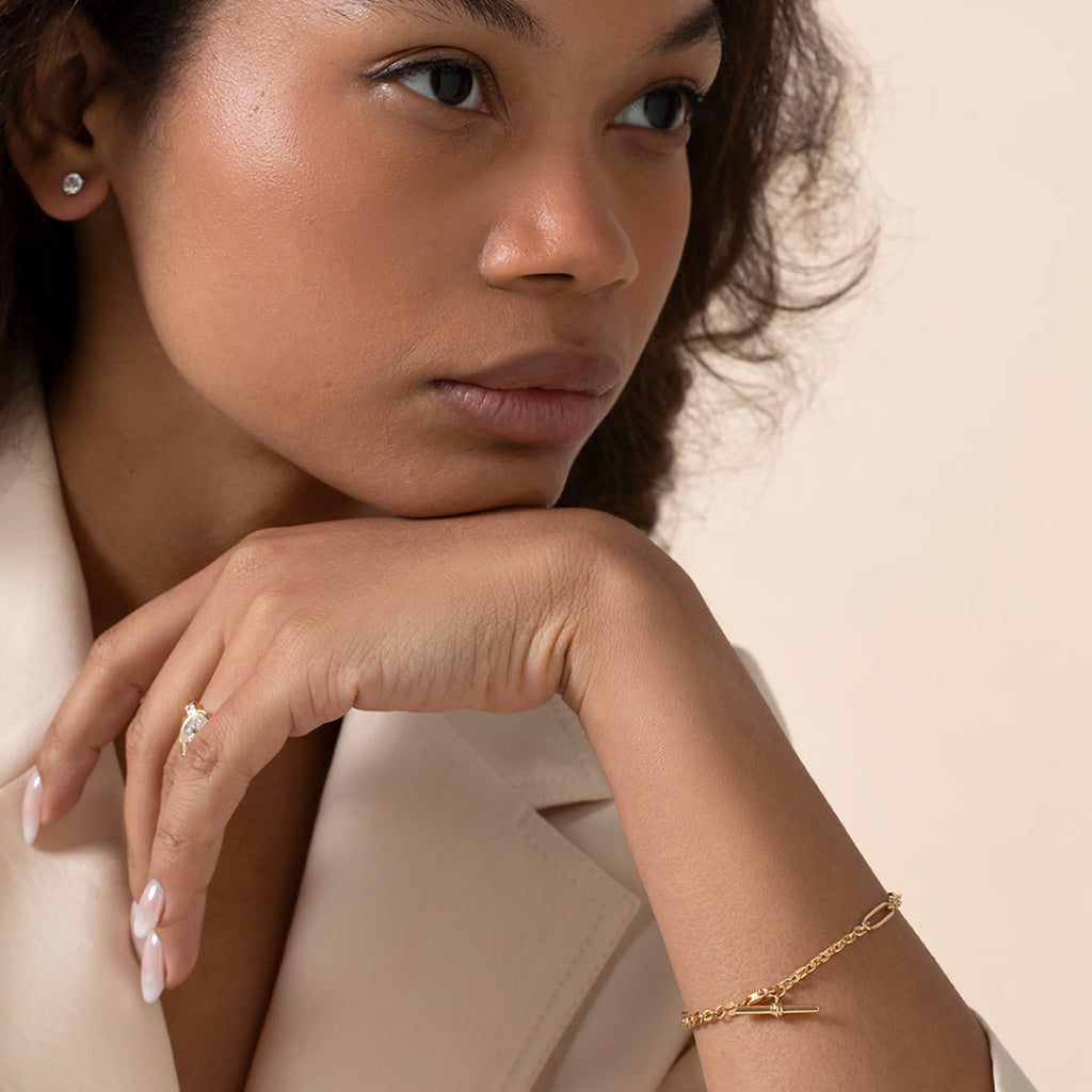 Elva T-Bar Bracelet | 9ct Gold - Bracelet