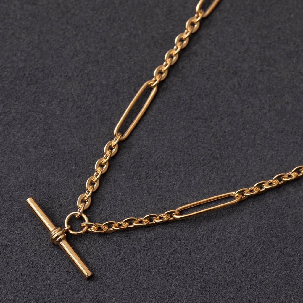 Elva T-Bar Necklace | 9ct Gold - Necklace