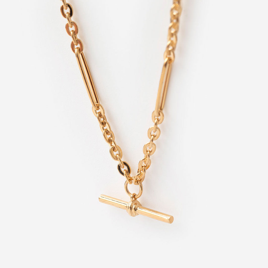 Elva T-Bar Necklace | 9ct Gold - Necklace