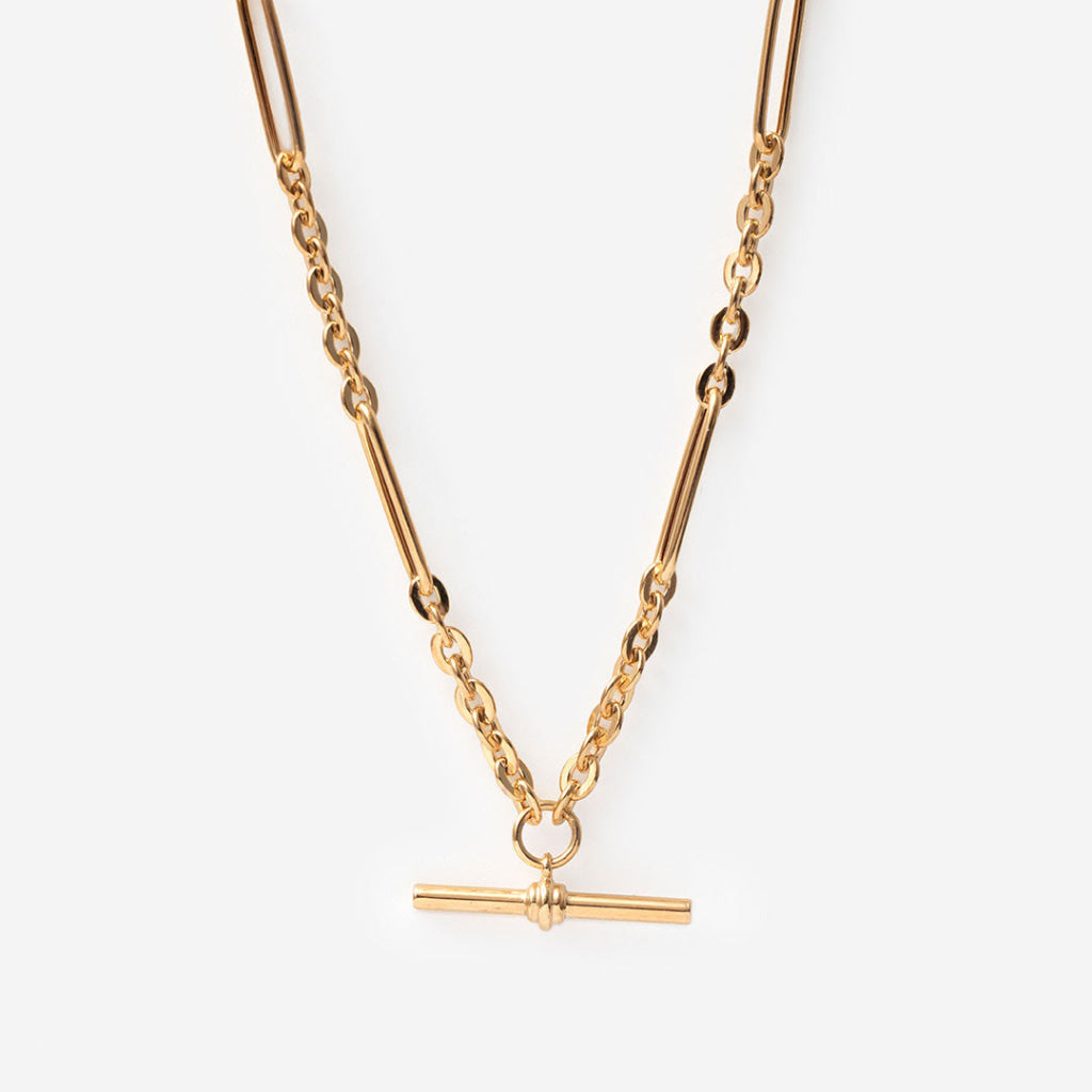 Elva T-Bar Necklace | 9ct Gold - Necklace