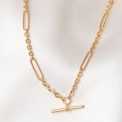Elva T-Bar Necklace | 9ct Gold - Necklace