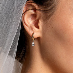 Ely Pear Lab Diamond Earrings | 9ct Gold - Earrings