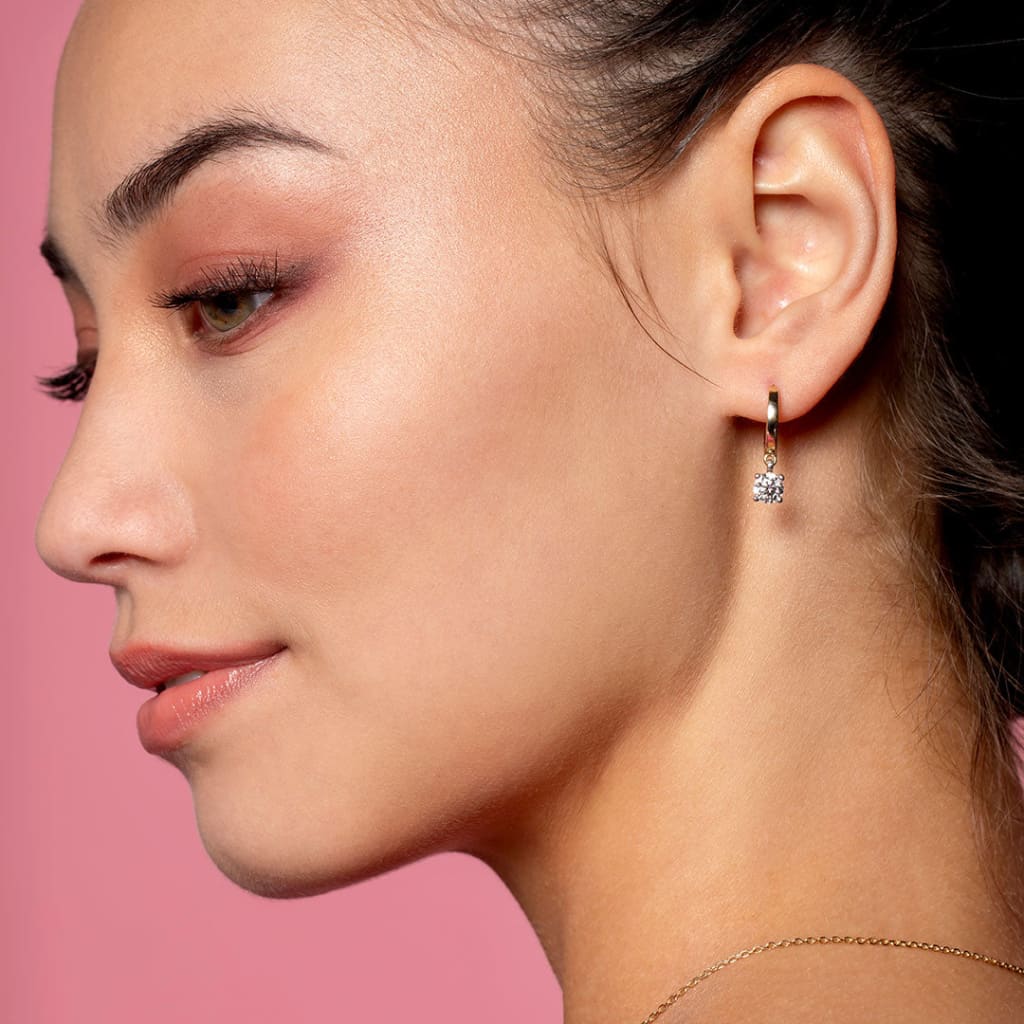 Ely Round Lab Diamond Earrings | 9ct Gold