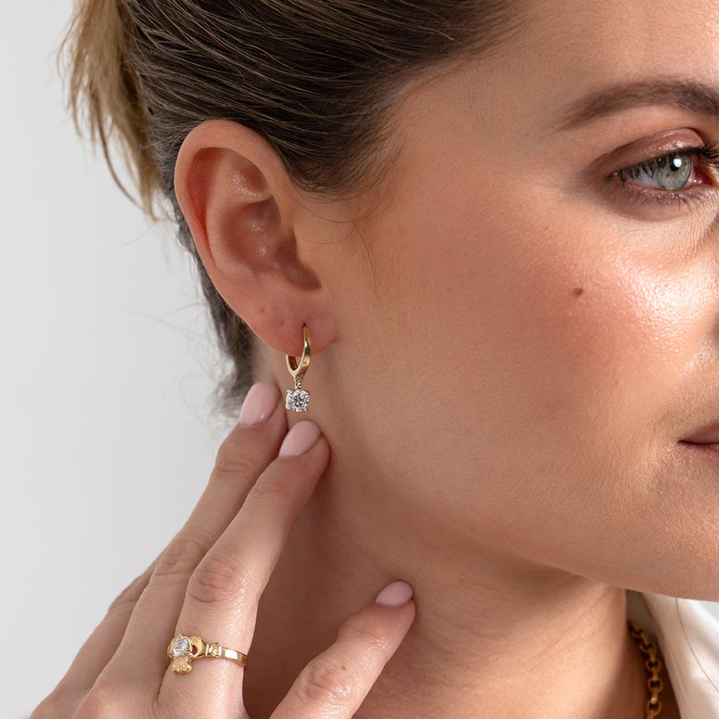 ELY Round | Lab Grown Diamond Earrings in 9ct Gold