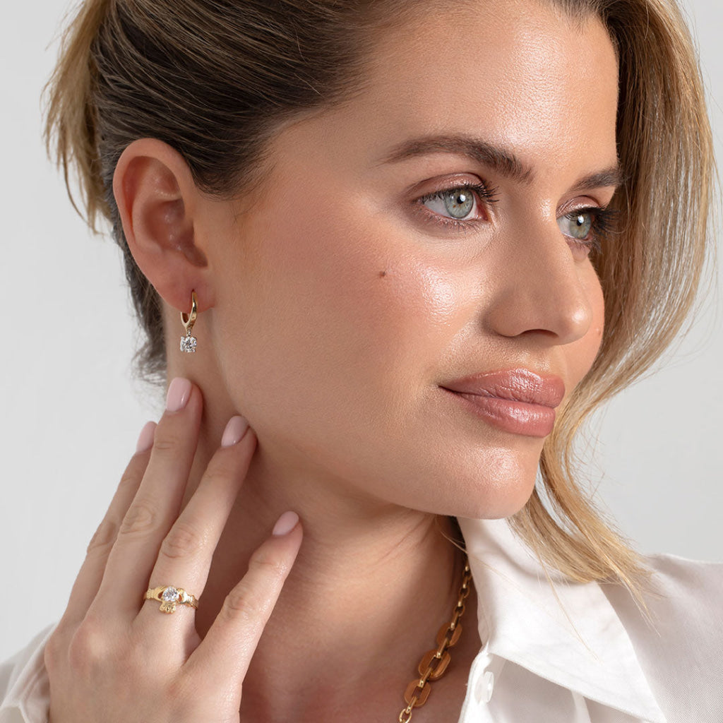 ELY Round | Lab Grown Diamond Earrings in 9ct Gold