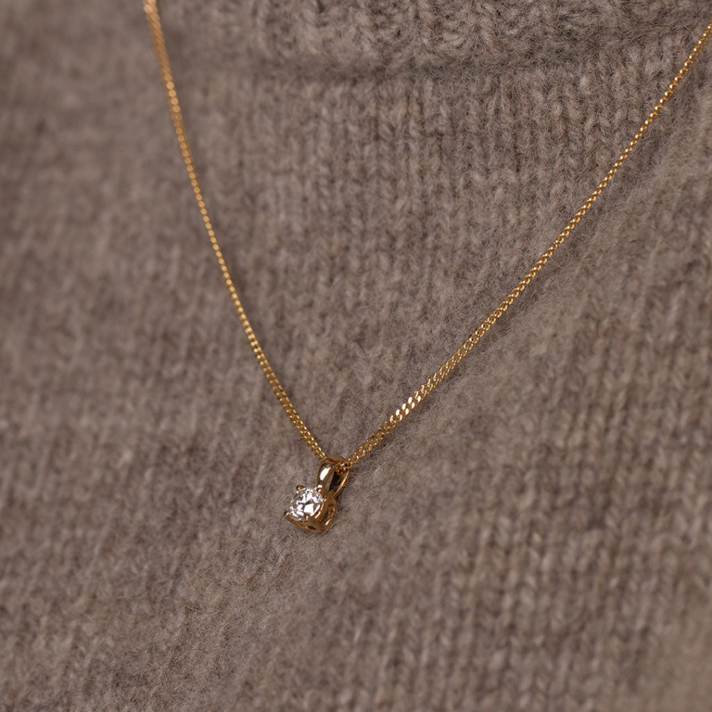 Round Diamond Necklace.20ct | 9ct Gold - Necklace