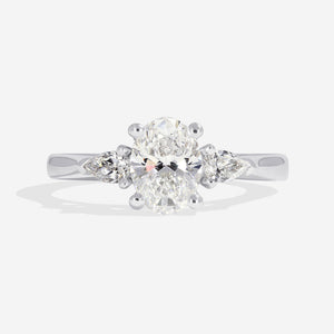 ELYSIAN 1.20ct | Oval 3-Stone Lab Grown Diamond Engagement Ring in Platinum