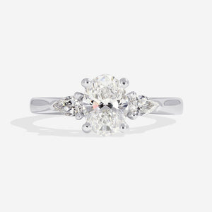 ELYSIAN 1.20ct | Oval 3-Stone Lab Grown Diamond Engagement Ring in Platinum