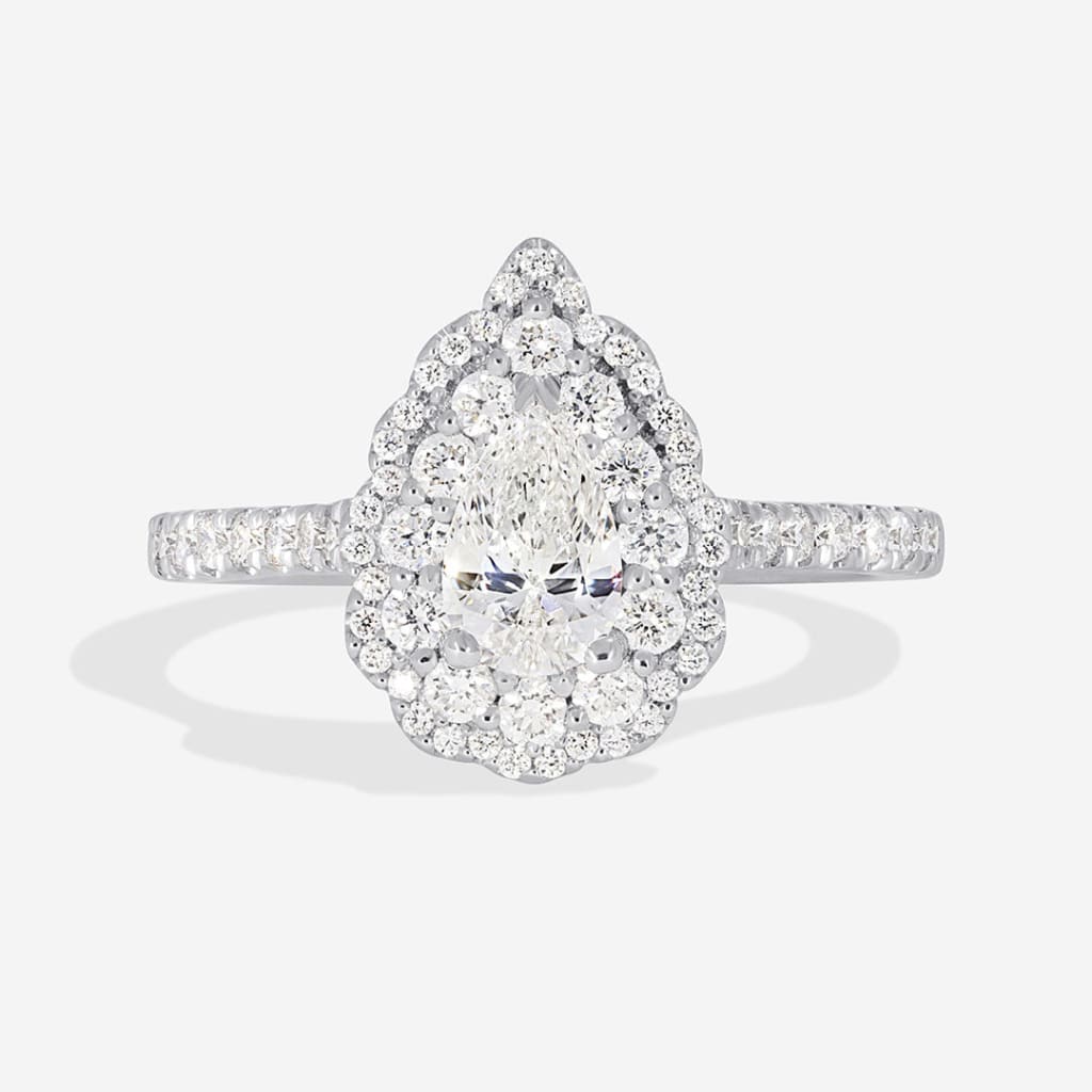 EMPEROR | Pear Halo Diamond Set in Platinum 1.00ct - Rings