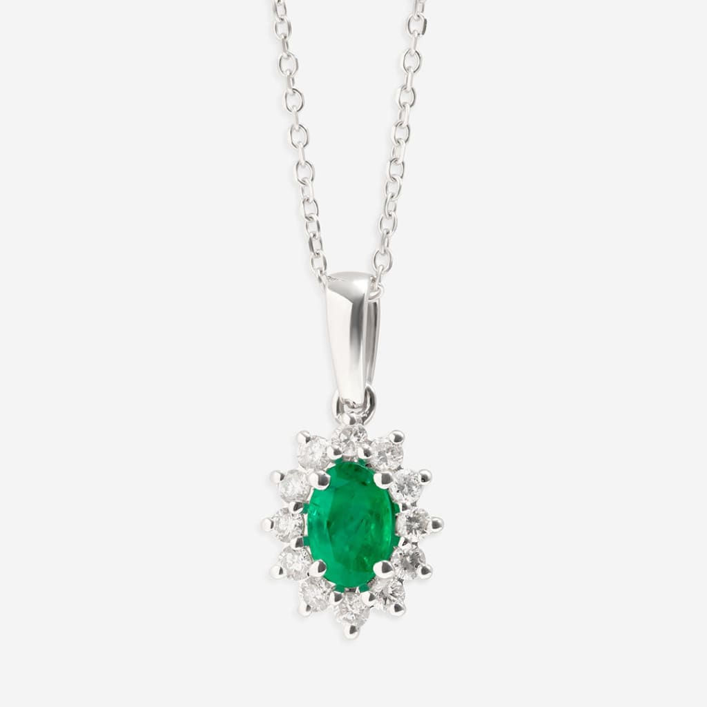 Entity Emerald & Diamond Necklace | 18ct Gold