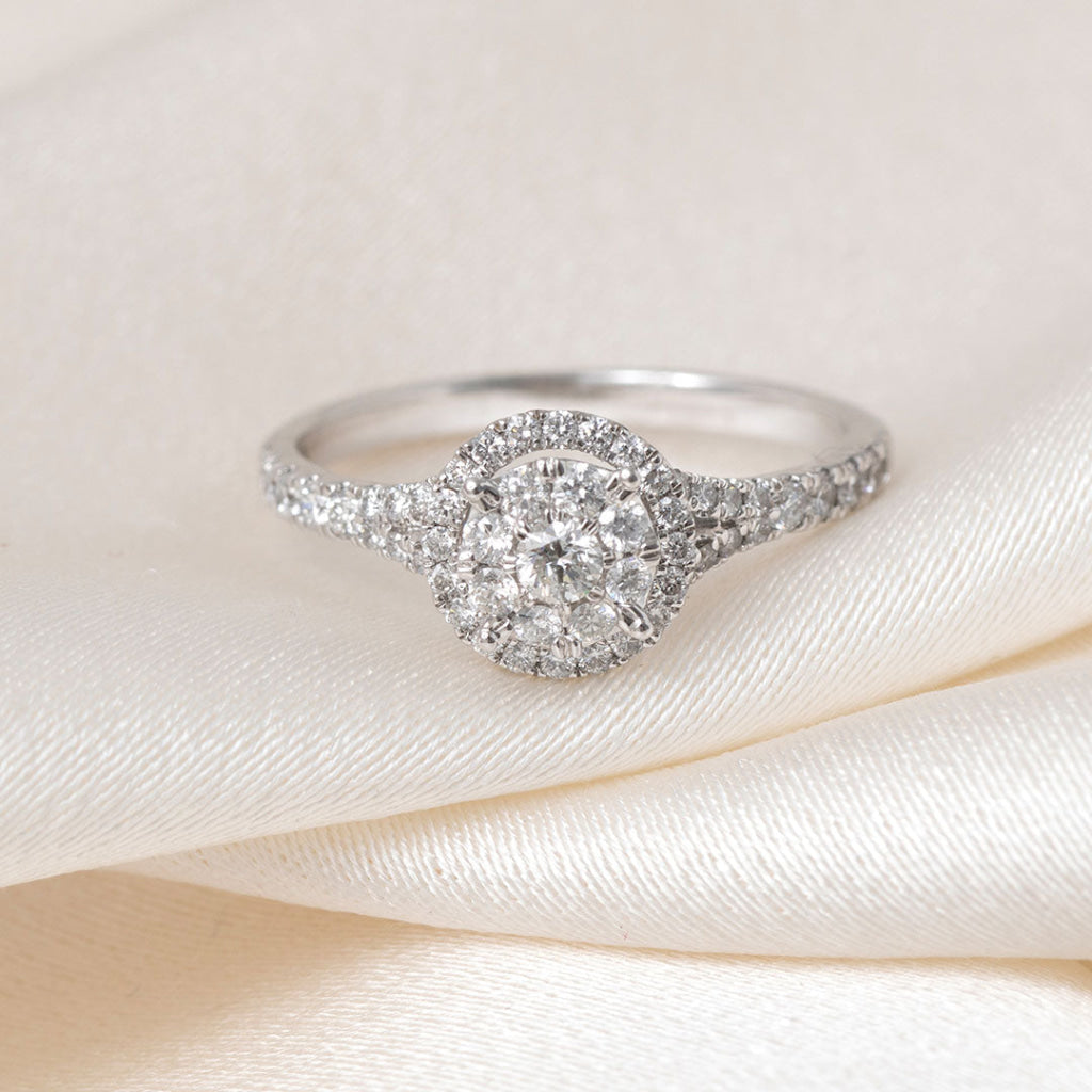 EON 0.50ct | Round Cluster Diamond Engagement Ring in 18ct