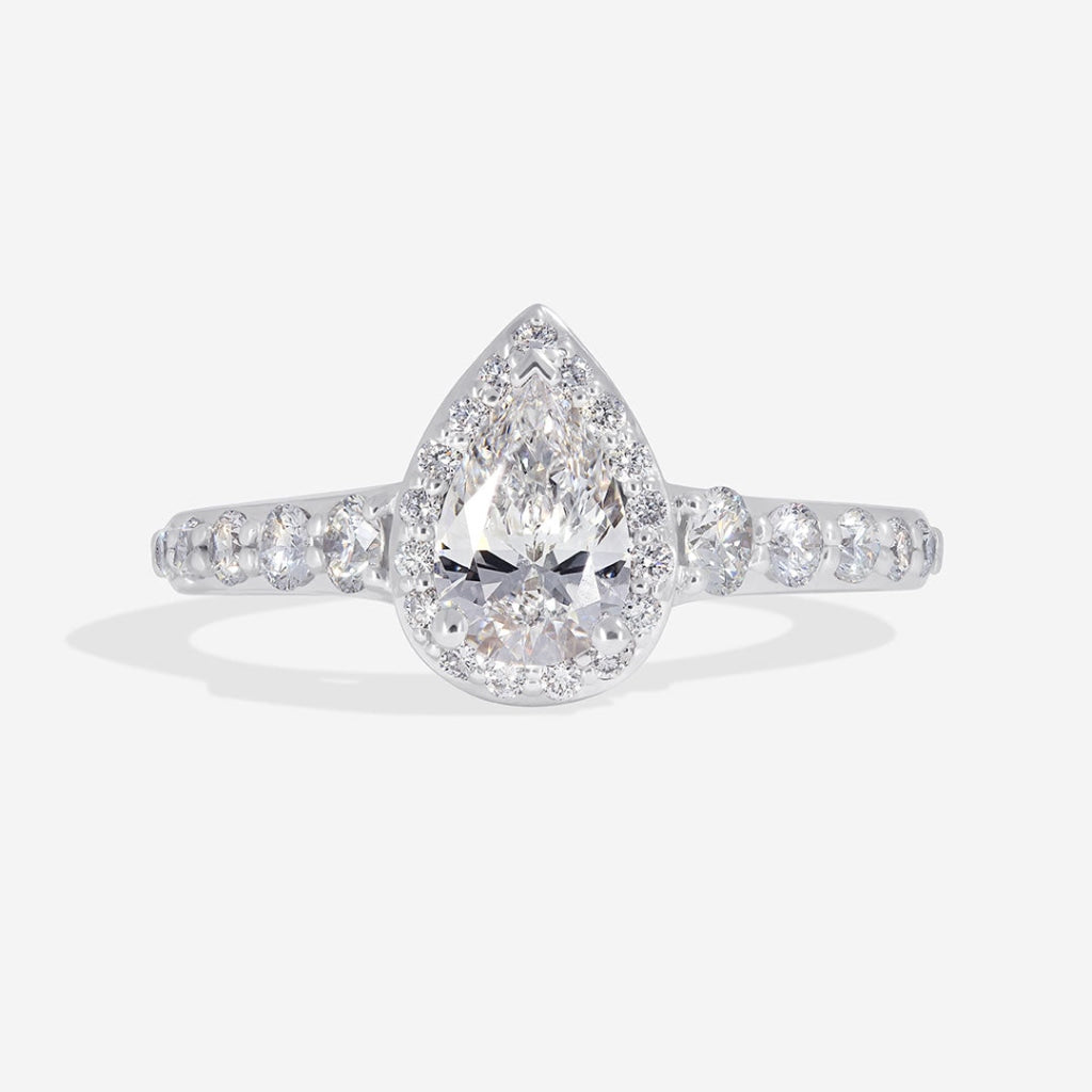 Erin 18ct White Gold Pear Engagement Ring