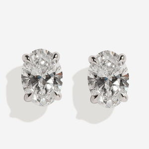 ESSENCE - 1.42ct | Oval Lab Grown Diamond Earrings in 18ct White Gold
