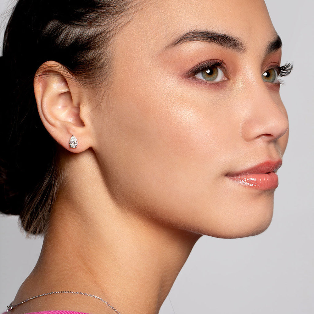 Essence Pear Lab Grown Diamond Earrings 1.42ct | 18ct White