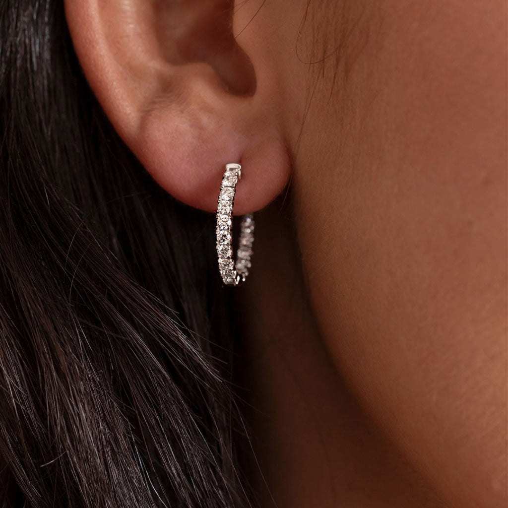 ESSEX - 1ct | Lab Grown Diamond Hoops in 9ct White Gold