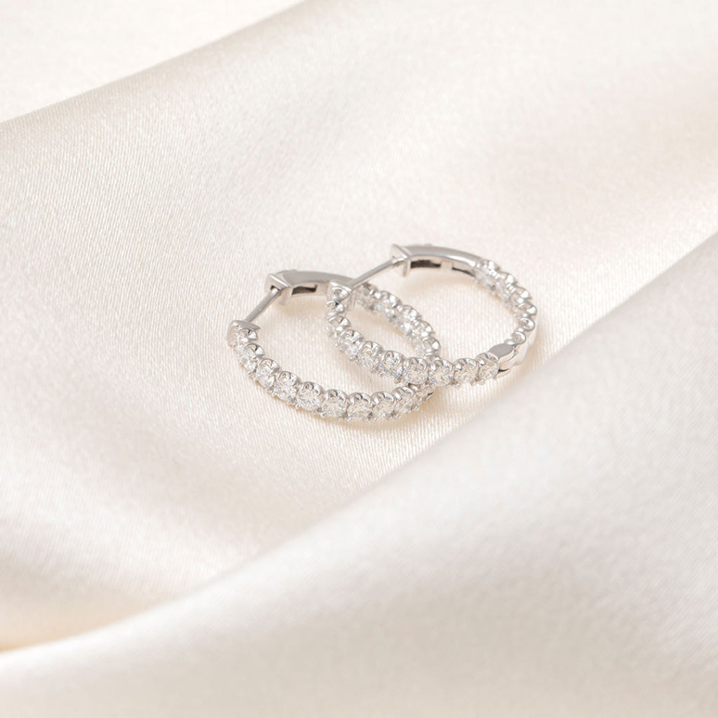 Essex Diamond Lab grown Hoops - 1.00ct | 9ct White Gold