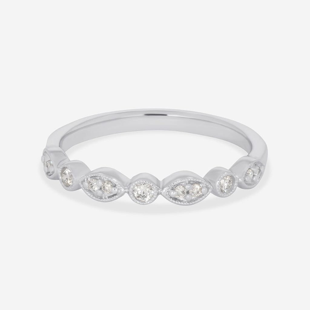 ESTHER | Natural Diamond Wedding Ring in 18ct White Gold