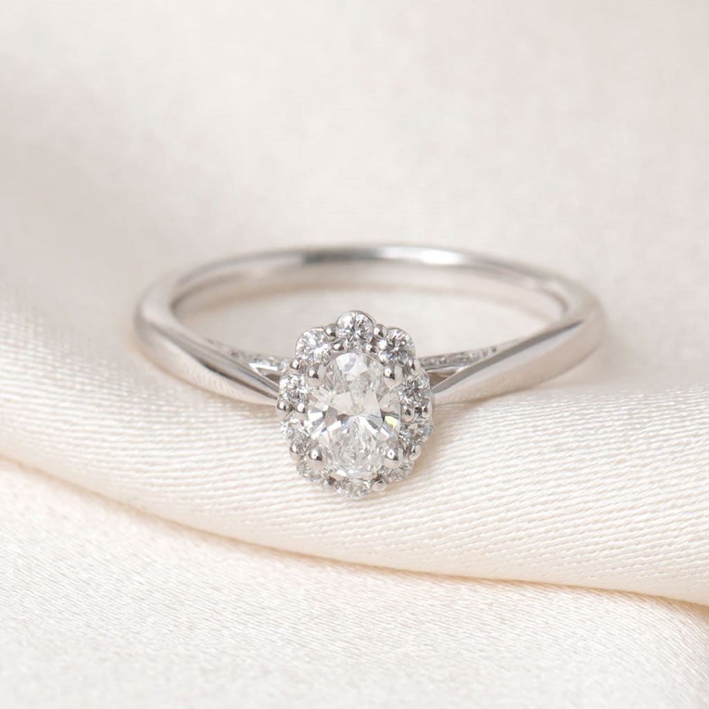 ETAIN 0.50ct | Oval Halo Diamond Engagement Ring