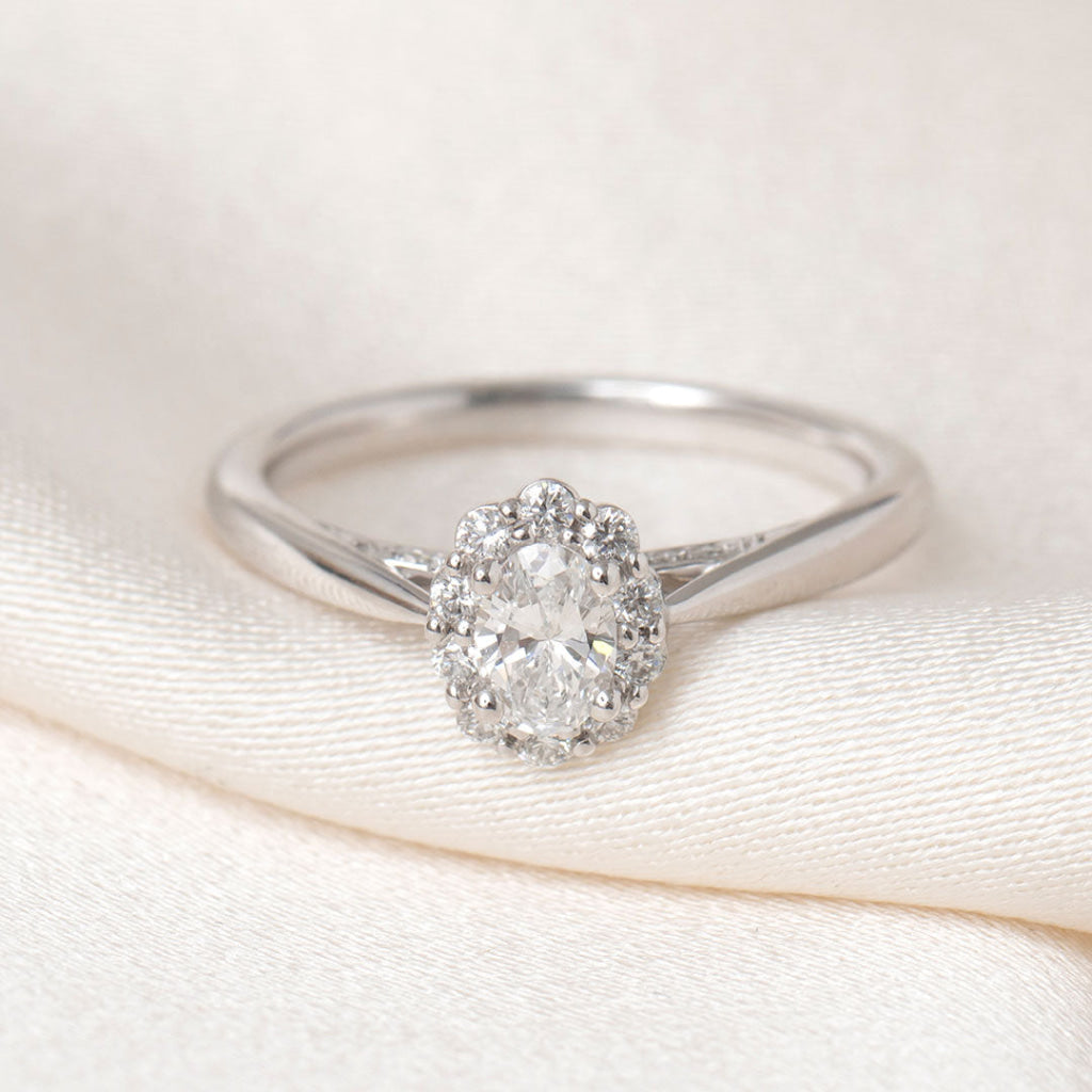 ETAIN 0.50ct | Oval Halo Diamond Engagement Ring