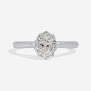 ETAIN 0.50ct | Oval Halo Diamond Engagement Ring in Platinum