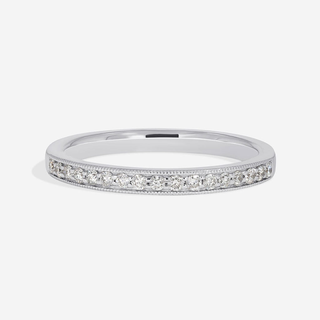 Eternal - Diamond wedding ring with millgrain detail