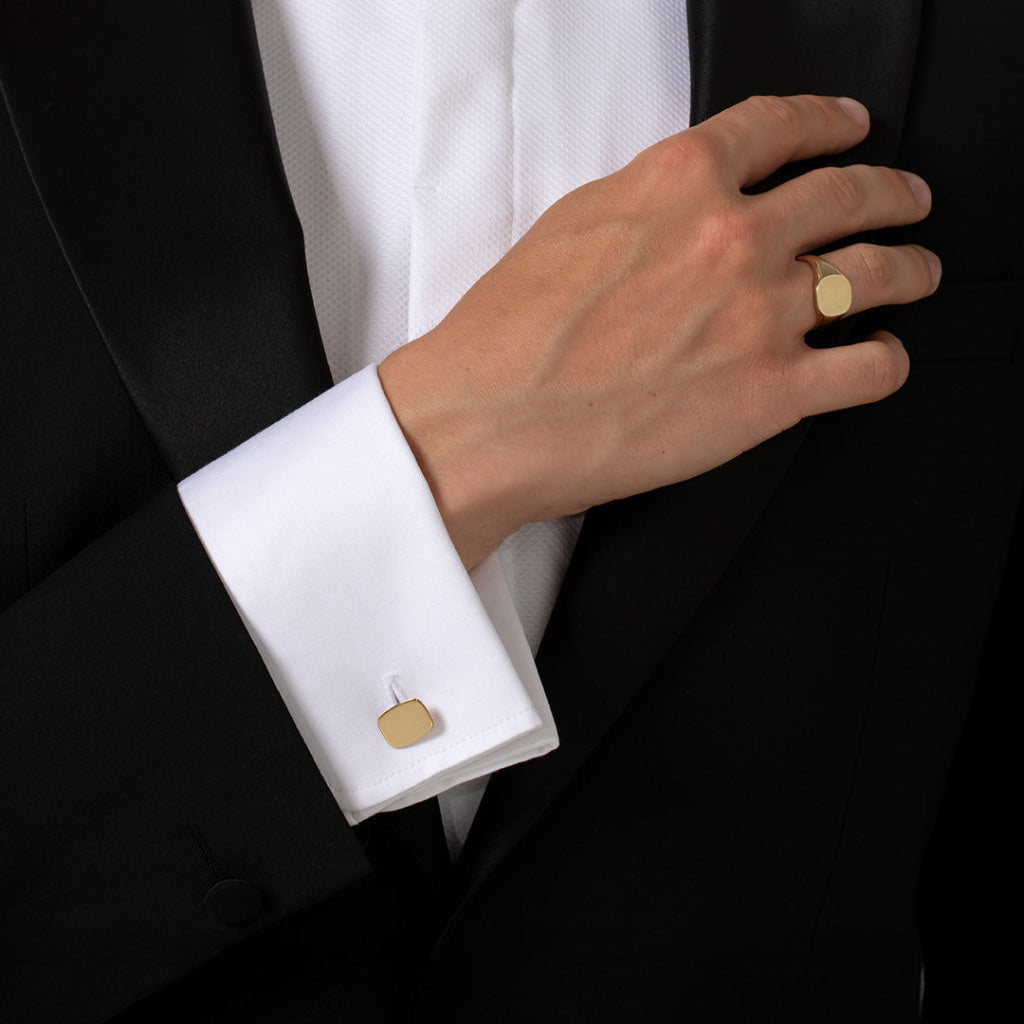 Ethan - 9ct Gold Cuff Links | Free Engraving - Cufflinks