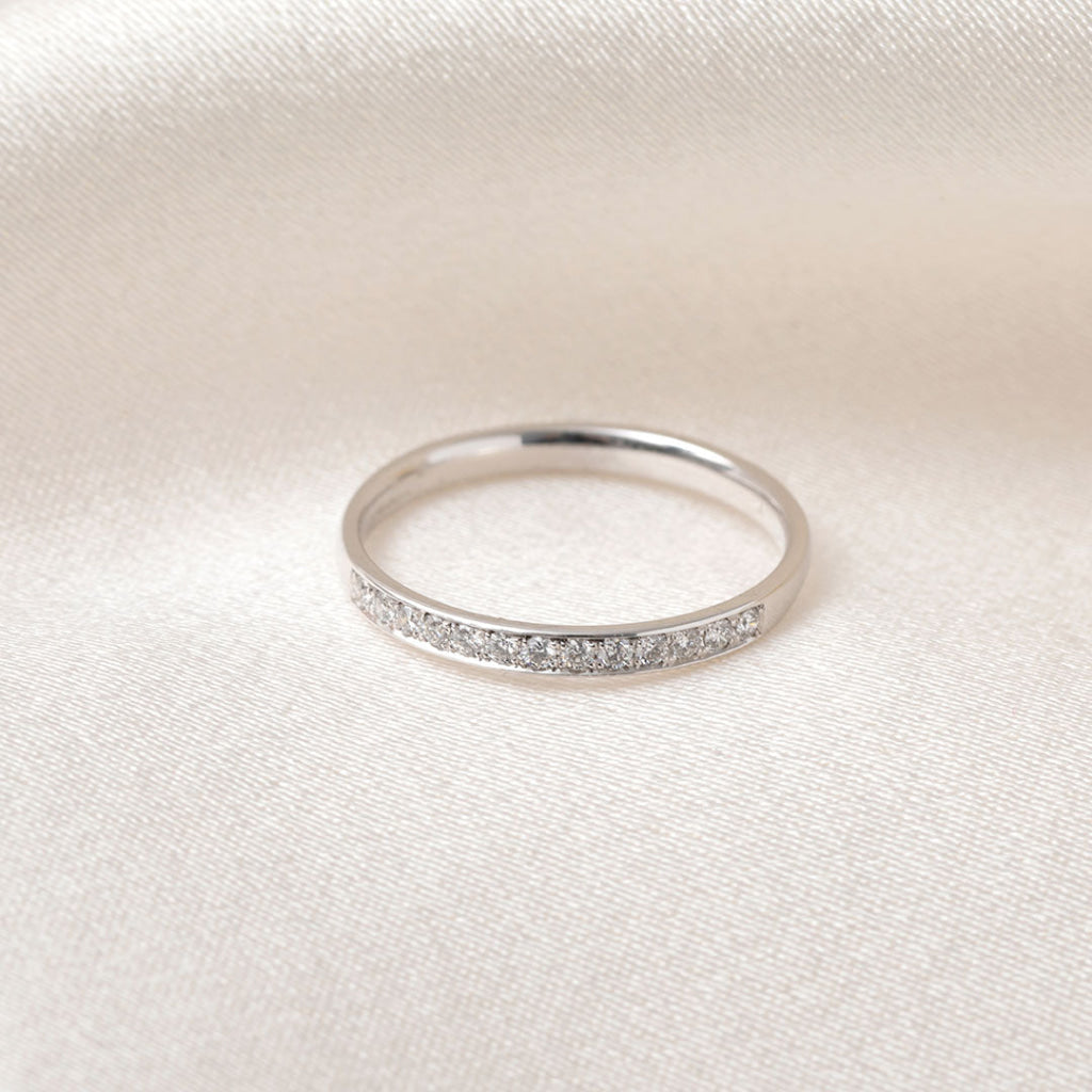 ETHEL | Diamond Wedding Ring in 9ct White Gold L Rings