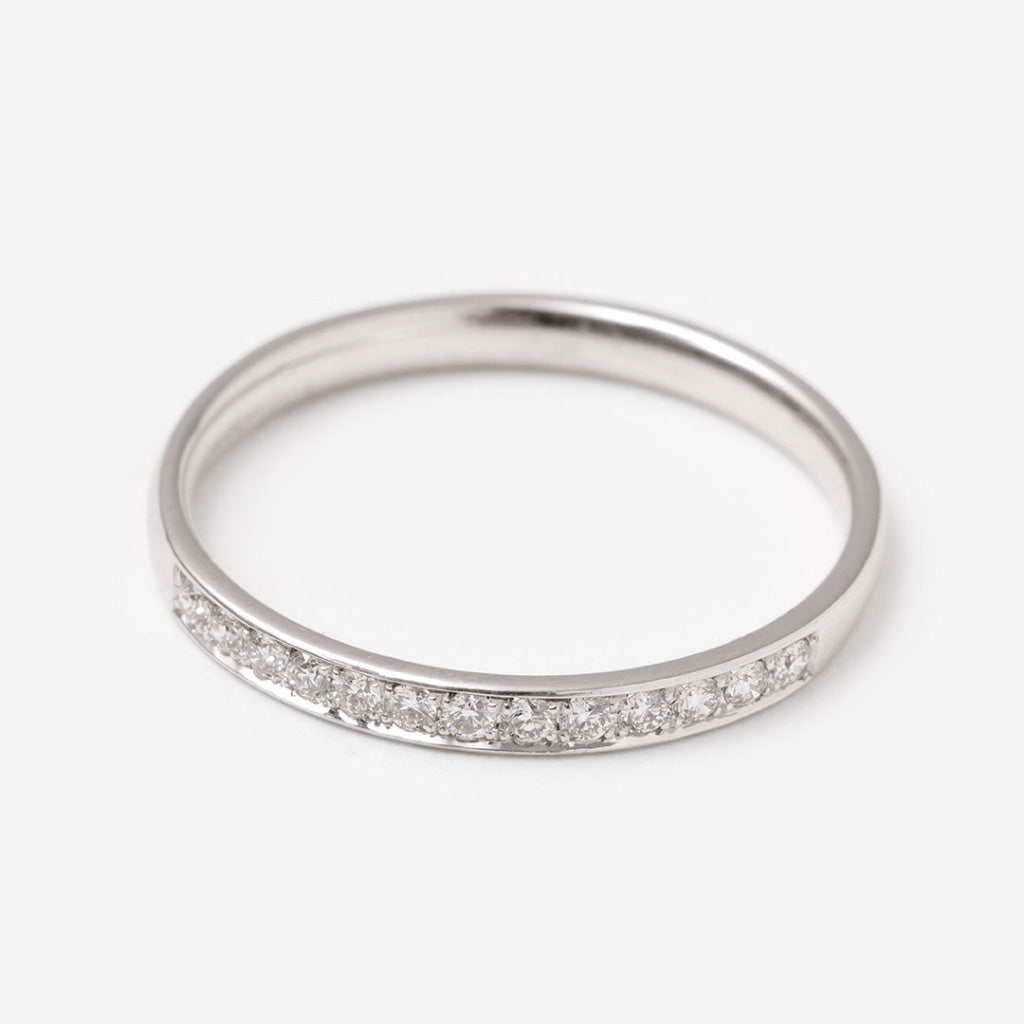 ETHEL | Diamond Wedding Ring in 9ct White Gold L Rings