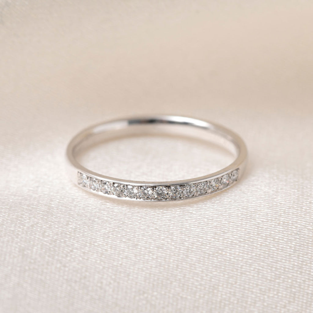 ETHEL | Diamond Wedding Ring in 9ct White Gold L Rings